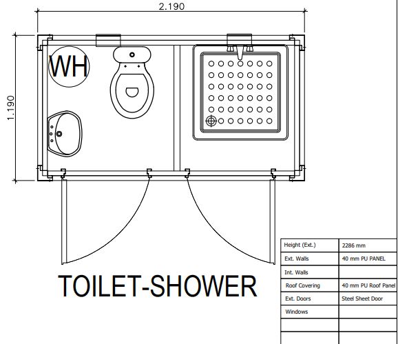 Duo toilet + douche unit