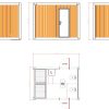 Plattegrond privé sanitair dubbele badkamer unit mobiel sanitair