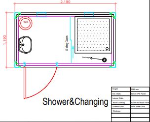 Douche unit met omkleedruimte