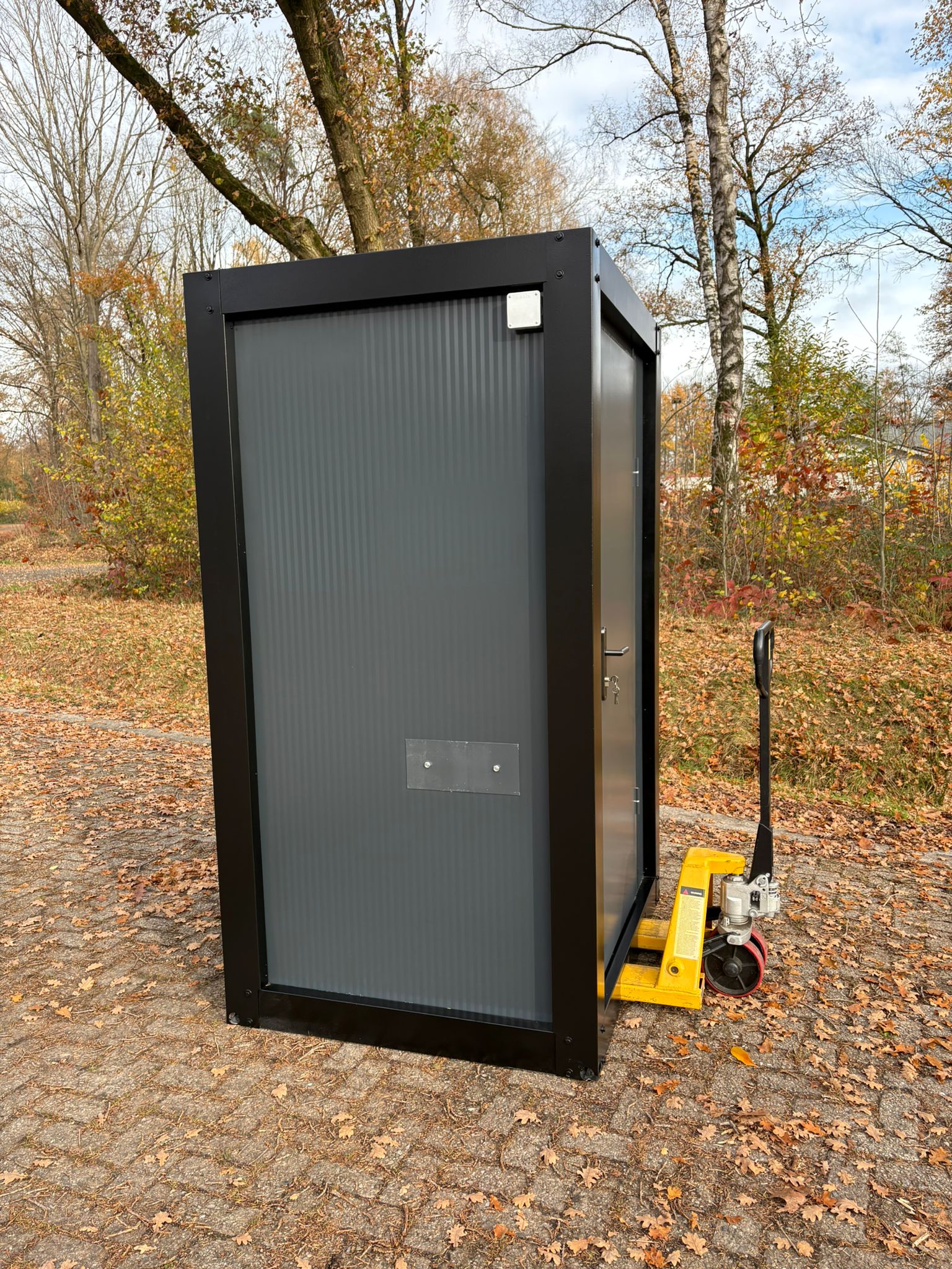 Palletwagen single toilet unit urinoir Palletwagen single toilet unit met urinoir