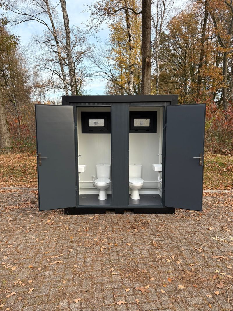 Dubbel toilet unit vooraanzicht