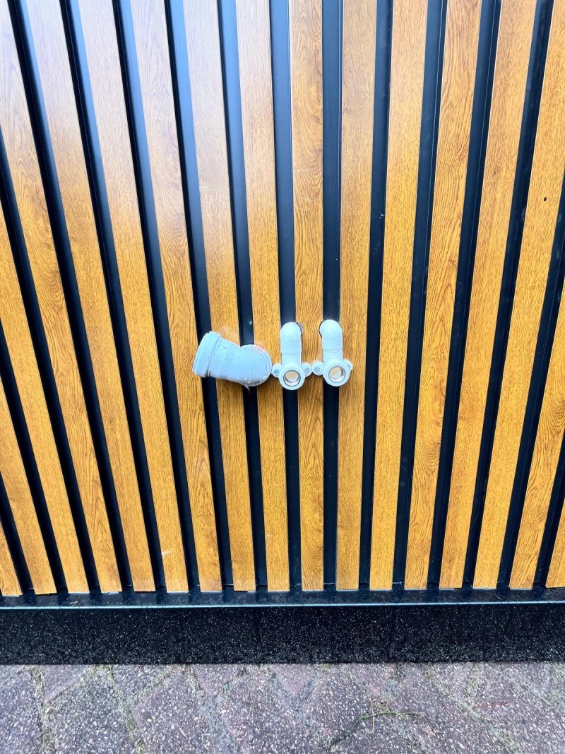 Aansluiting wasgelegenheid buitenzijde