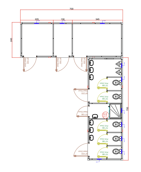 Plattegrond kleedkamer