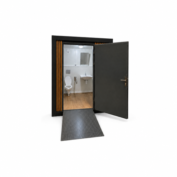 MIVA toilet unit met hangtoilet en houten vloer